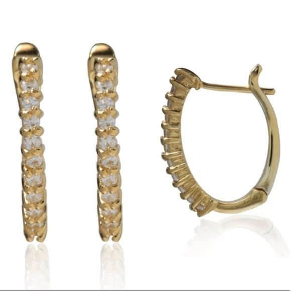 Timeless 14K Yellow Gold Diamond Accent Earrings - Picture 1 of 4